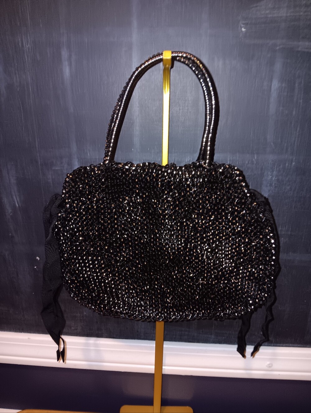 Anteprima Black Beaded Evening Handbag